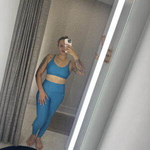 Conjunto Fitness Flor Bela Azul Serenity – Leveza e Performance